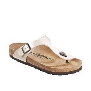 Birkenstock Women's Gizeh Sandal Pearl White Size 8-8.5 New In Box